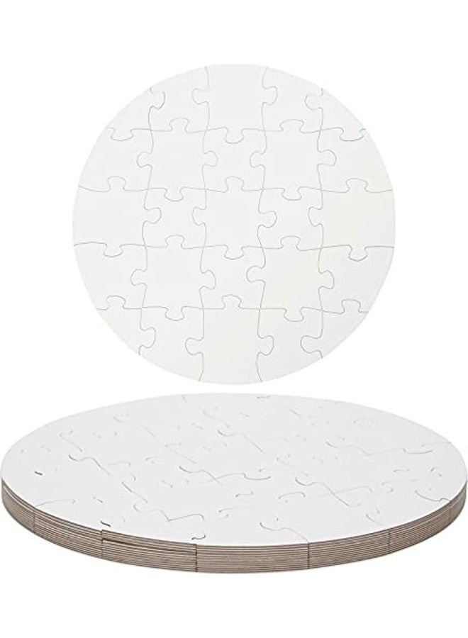 Bright Creations 25-Piece DIY Sublimation Blank Round Jigsaw Puzzle Set - Image 4