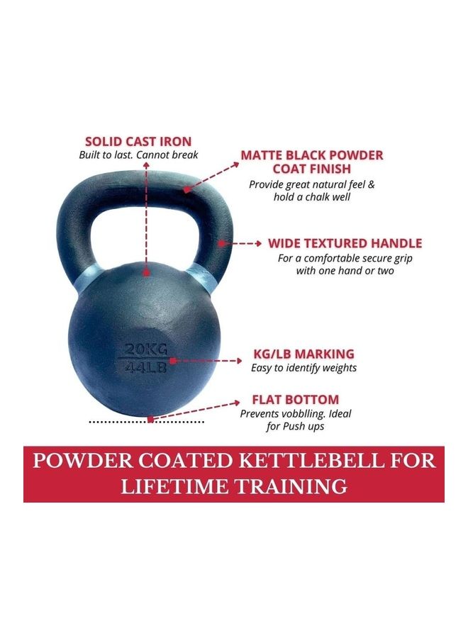 FORTUSS Kettlebell 18 KG Cast Iron Powder Coated 18kg  - Image 4