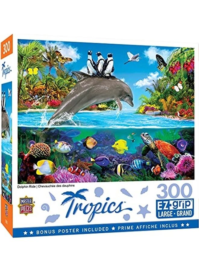 MasterPieces 300-Piece Dolphin's Ride Jigsaw Puzzles Set - Image 1