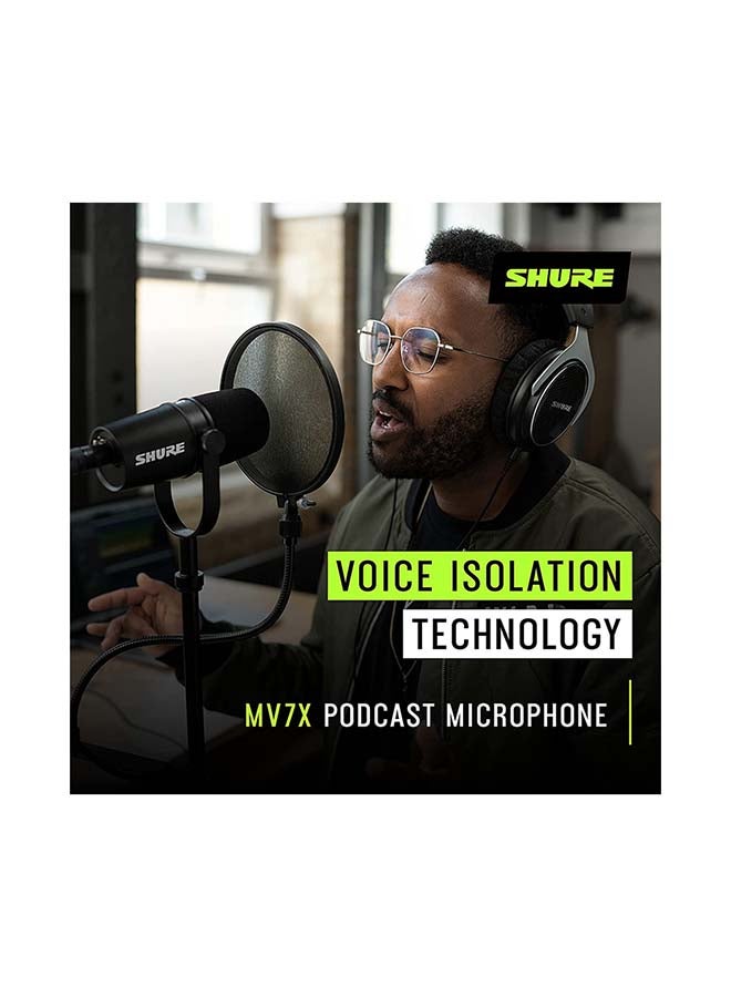 Shure - Professional Podcast Microphone MV7X Black - Image 1