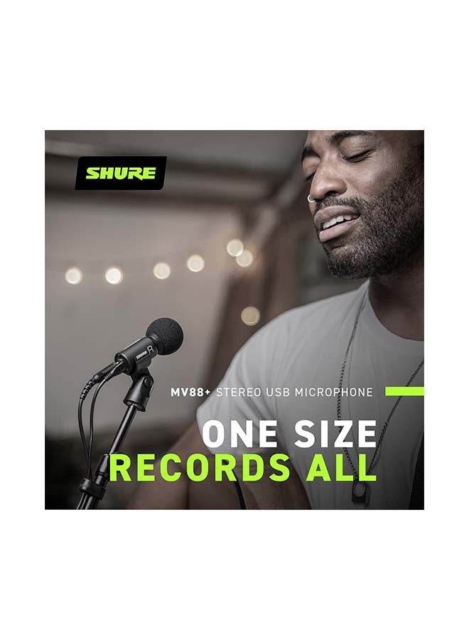 Shure Stereo USB Condenser Microphone MV88+STEREO-USB Black  - Image 3