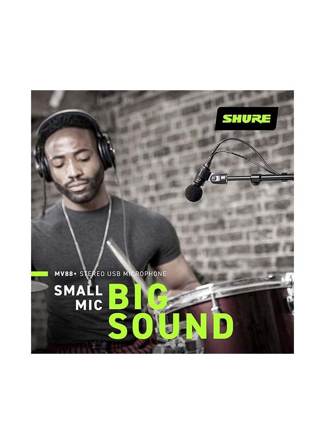 Shure Stereo USB Condenser Microphone MV88+STEREO-USB Black  - Image 5