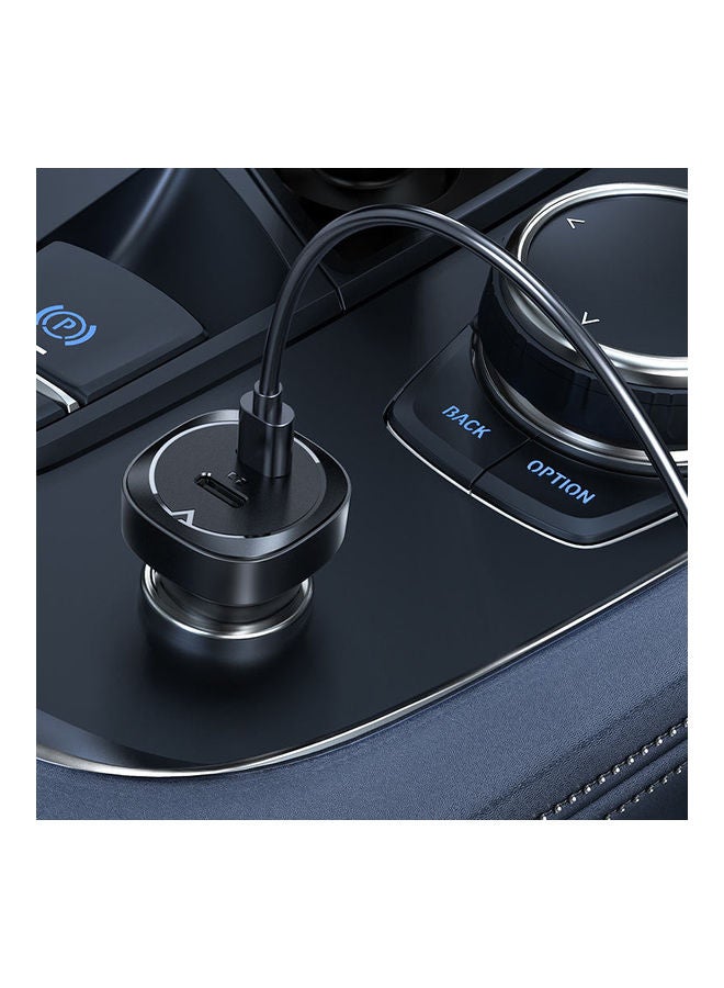 أسيفاست شاحن سيارة معدني B2 بمنفذي USB-C أسود - Image 2