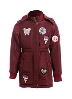 Casual Embroidered Long Sleeve Jacket Red