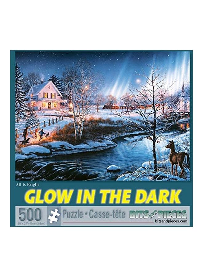 Bits and Pieces 500-Piece Glow In The Dark Jigsaw Puzzle Set  - Image 1