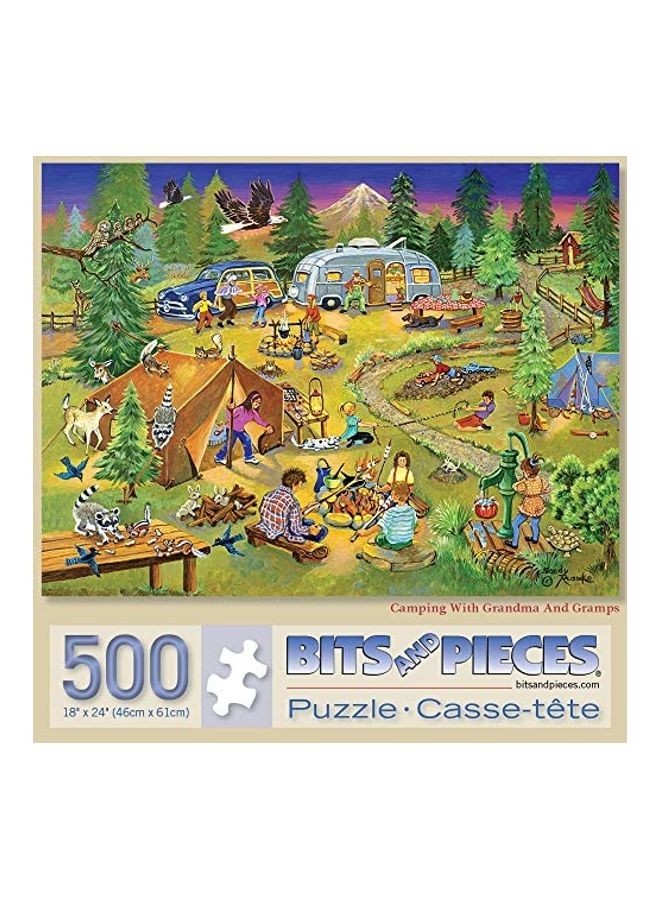 بيتس آند بيسيز - 500-Piece Camping With Grandma And Gramps Jigsaw Puzzles Set - Image 1