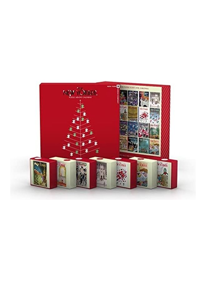 New York Puzzle Company 100-Piece New Yorker Advent Calendar Jigsaw Puzzle Set  - Image 1