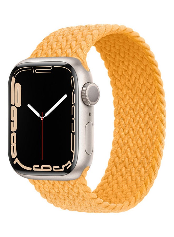 Techshare - Replacement Nylon Braided Solo Loop Sports Band Compatible for Apple Watch Series 7 41mm M Maize - Image 1