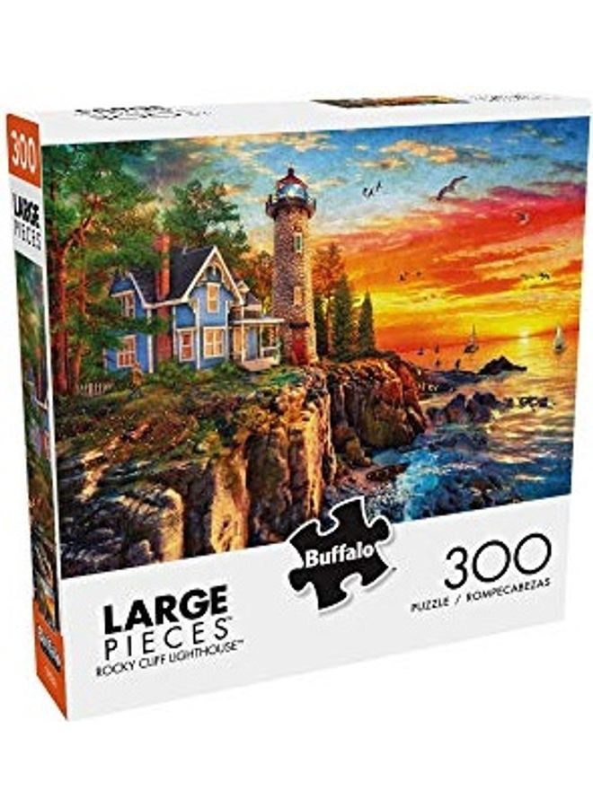 بافلو جايمز 300-Piece Rocky Cliff Light House Jigsaw Puzzle Set 21.25x15inch - Image 2