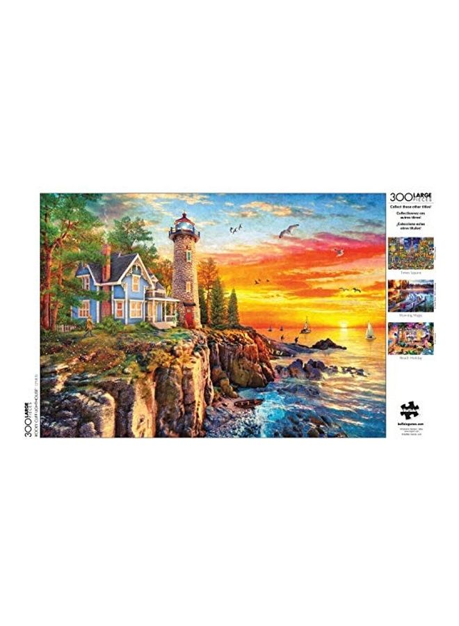 بافلو جايمز 300-Piece Rocky Cliff Light House Jigsaw Puzzle Set 21.25x15inch - Image 4
