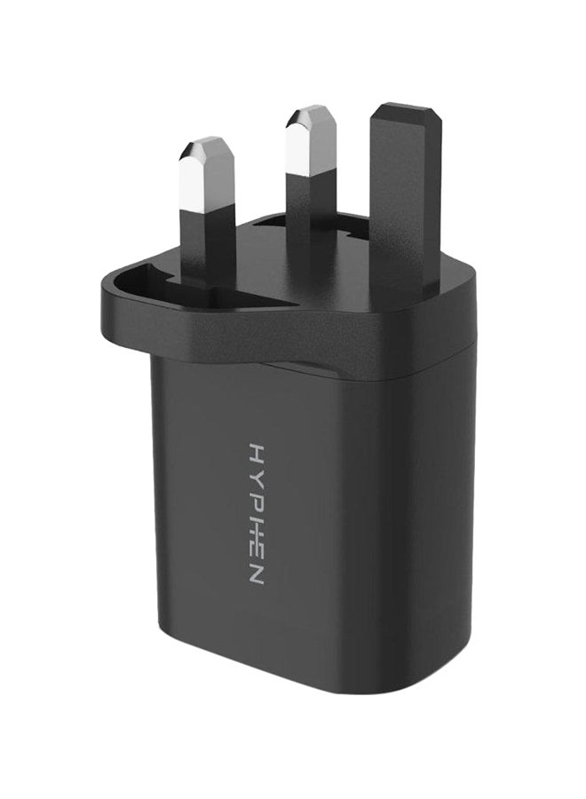 هايفن شاحن جداري Type-C بتقنية PD لون أسود. - Image 2