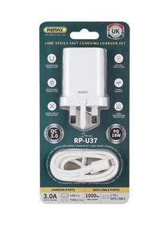 REMAX Dual Port Fast Wall Charger With Type C To Lightning Cable White  - Image 3