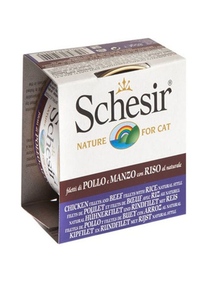 شيسر شرائح دجاج ولحم بقري مع الأرز ناتشورال ستايل لون بيج 85جرام - Image 1