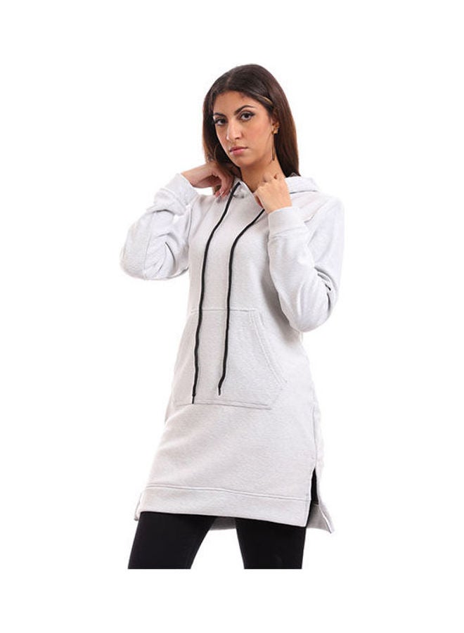 Andora - Casual Plain-Basic Long Sleeve Sweatshirt White - Image 1