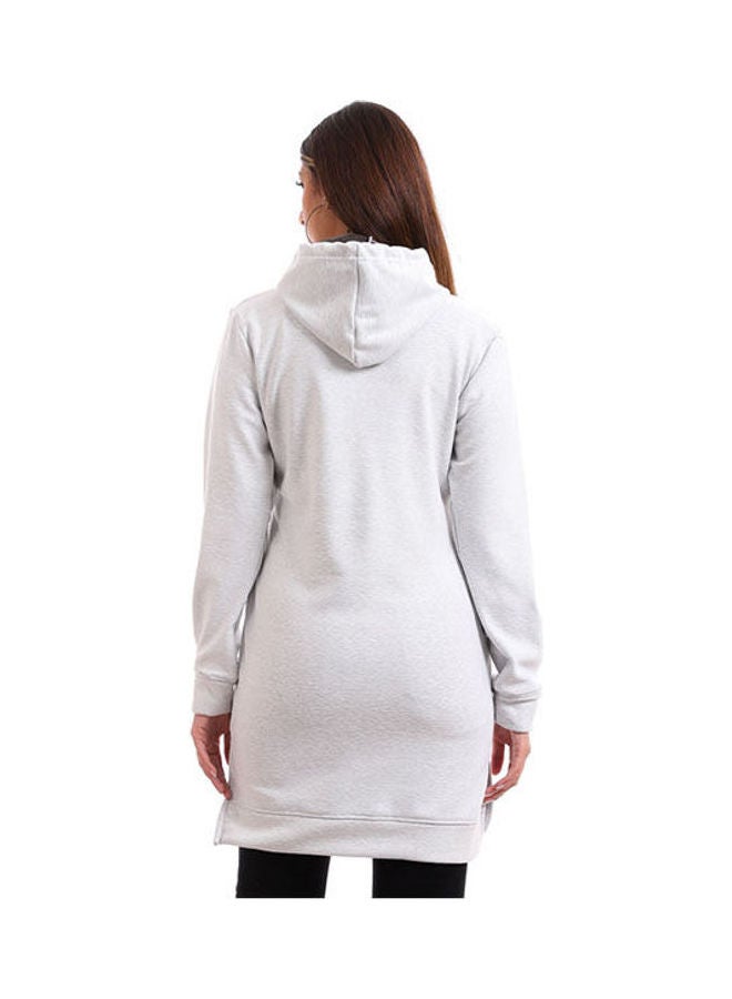 Andora - Casual Plain-Basic Long Sleeve Sweatshirt White - Image 1