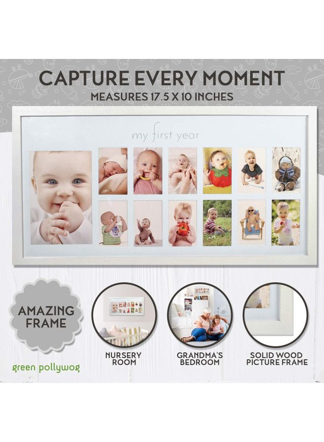 AIWANTO Baby's First Year Picture Frame White 57cm  - Image 4