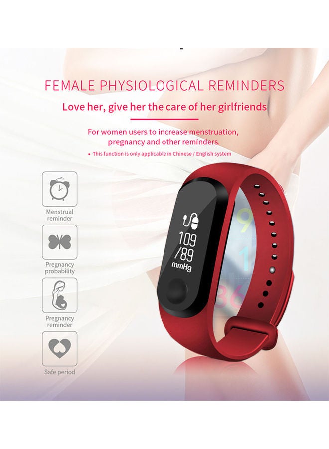 Smart Bracelet Heart Rate Monitor Fitness Tracker Waterproof Sports Wrist Band Watch for Android and IOS Red - Image 3
