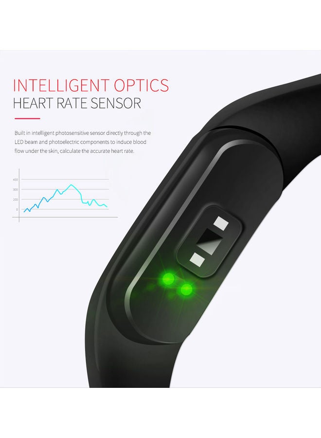 Smart Bracelet Heart Rate Monitor Fitness Tracker Waterproof Sports Wrist Band Watch for Android and IOS Black - Image 2