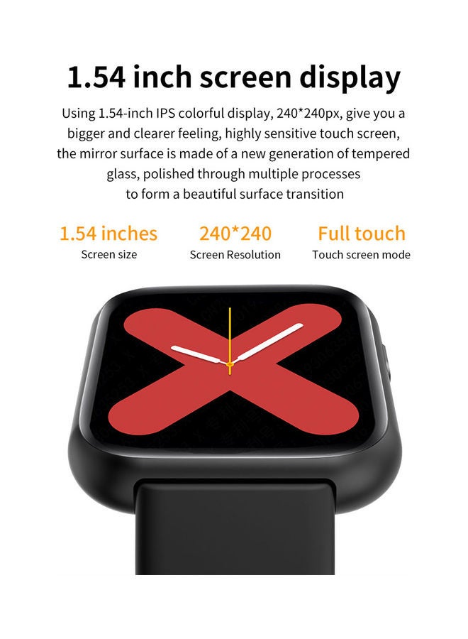 1.54-inch Full Touchscreen Smart Watch Compatible with Android/ iOS Silver/Black - Image 3