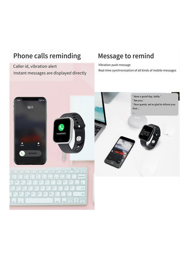 1.3-Inch Square Face Smart Bracelet Fitness Tracker IP67 Waterproof Sports Watch with Pedometer Heart Rate, Blood Pressure Monitor Compatible with Android iOS Silver - Image 4