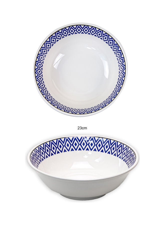 Vague Lightweight Soup Bowl White/Blue 23cm  - Image 1