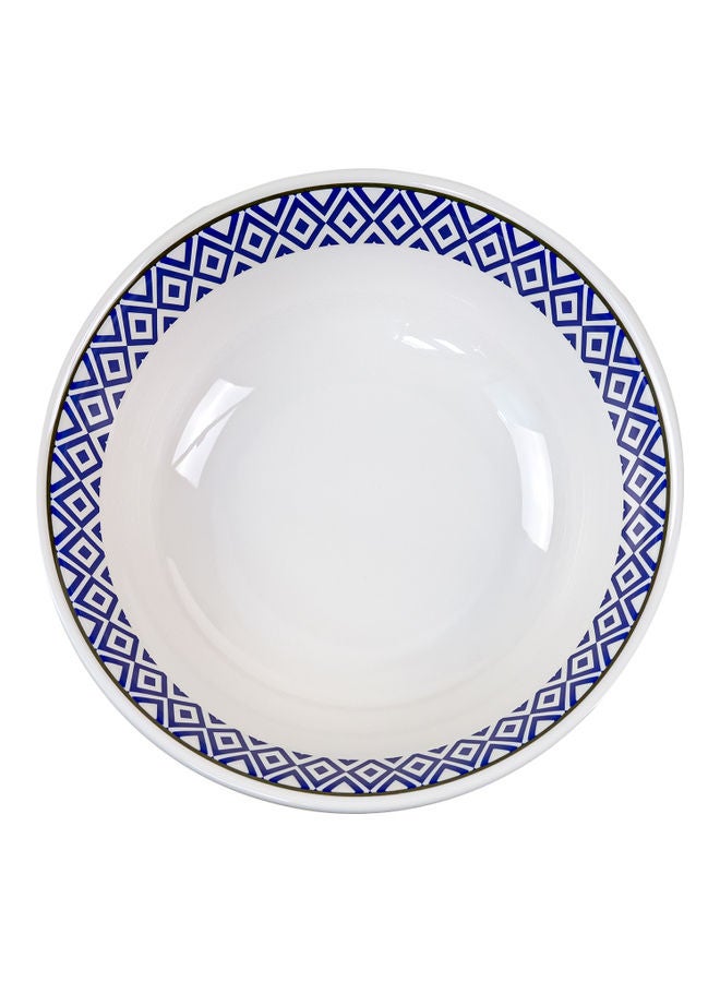 Vague Lightweight Soup Bowl White/Blue 23cm  - Image 3