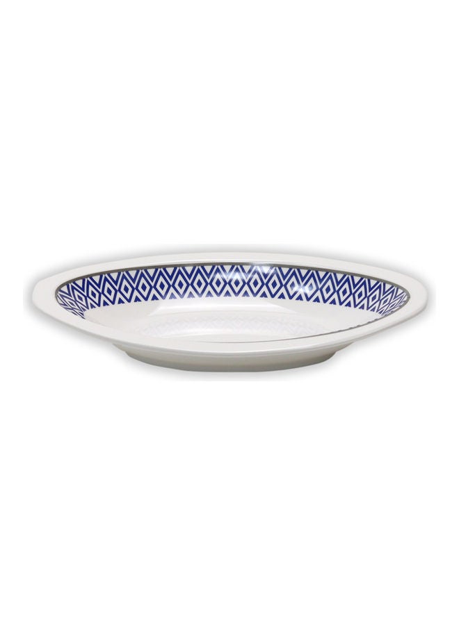 Vague Lightweight Soup Bowl White/Blue 22cm  - Image 2