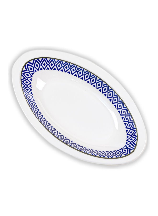 Vague Lightweight Soup Bowl White/Blue 22cm  - Image 3