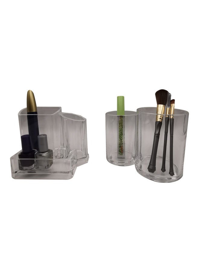 ماركة غير محددة Set of 2 Makeup Organizer and Cotton Swab Holder  - Image 1