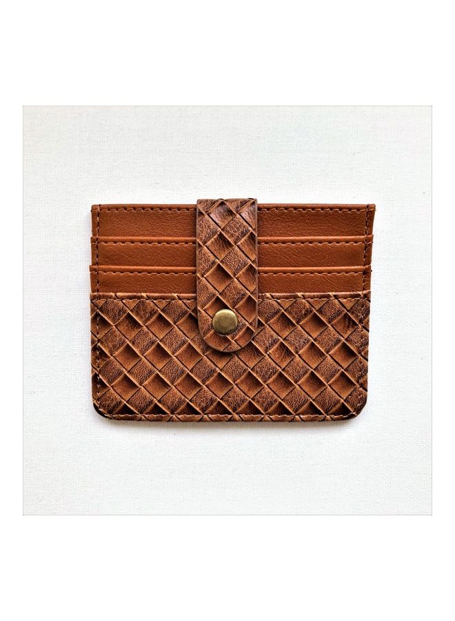 Woven Pattern Card Holder Brown - v1640938144/N52322689A_1