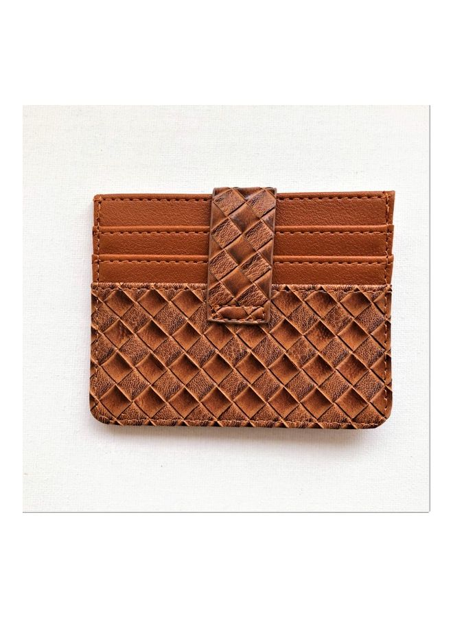 Woven Pattern Card Holder Brown - v1640938145/N52322689A_2