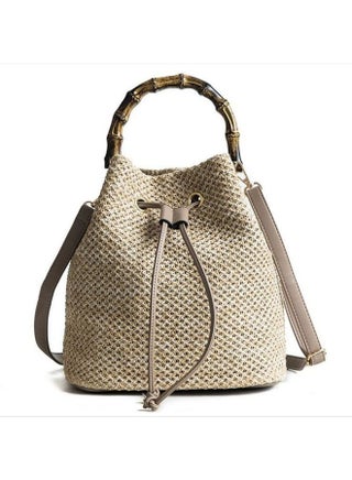 Boho Banboo Handle Shoulder Backpack Beige - v1640941615/N52323578A_1
