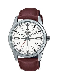 Men's Analog White Dial Leather Band MTP-VD02L-7EUDF - v1640943168/N52324192A_1