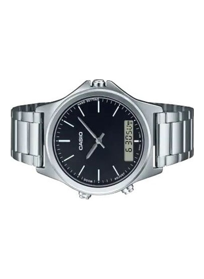 كاسيو ساعة يد رقمية وبعقارب بسوار من الإستانلس ستيل ومينا أسود طراز MT- 01D-1EUDF للرجال - Image 2