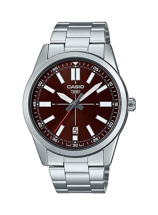 CASIO Men's Brown Dial Stainless Steel Band Analog Wrist Watch MTP-VD02D-5EUDF  - Image 1
