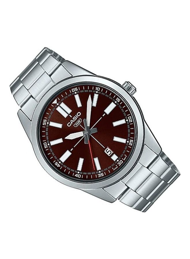 CASIO Men's Brown Dial Stainless Steel Band Analog Wrist Watch MTP-VD02D-5EUDF  - Image 2