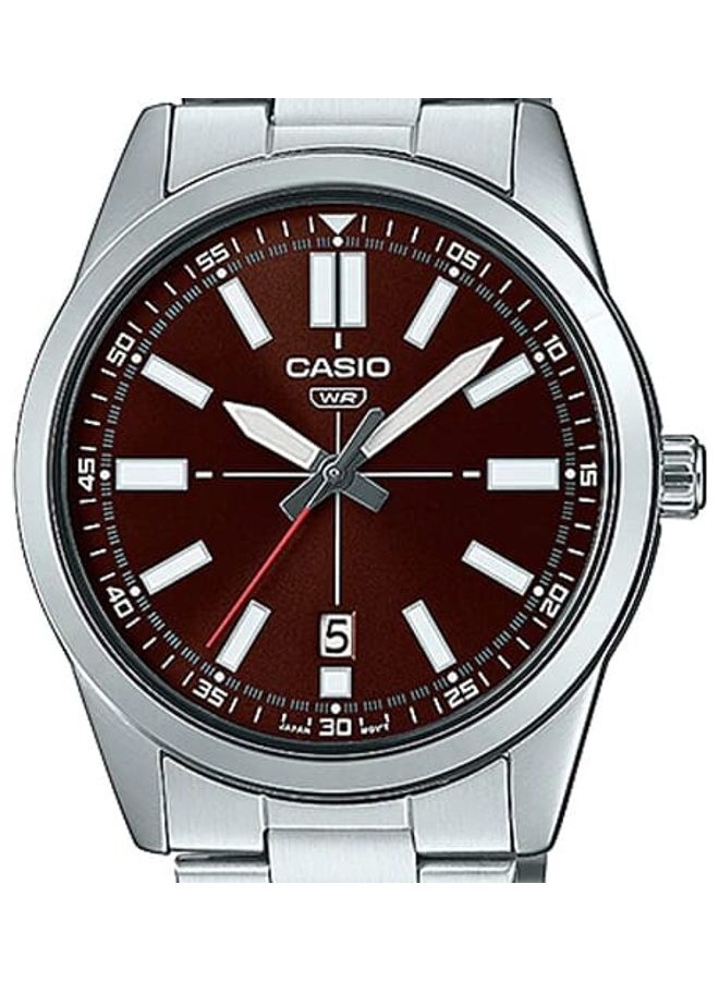 CASIO Men's Brown Dial Stainless Steel Band Analog Wrist Watch MTP-VD02D-5EUDF  - Image 3