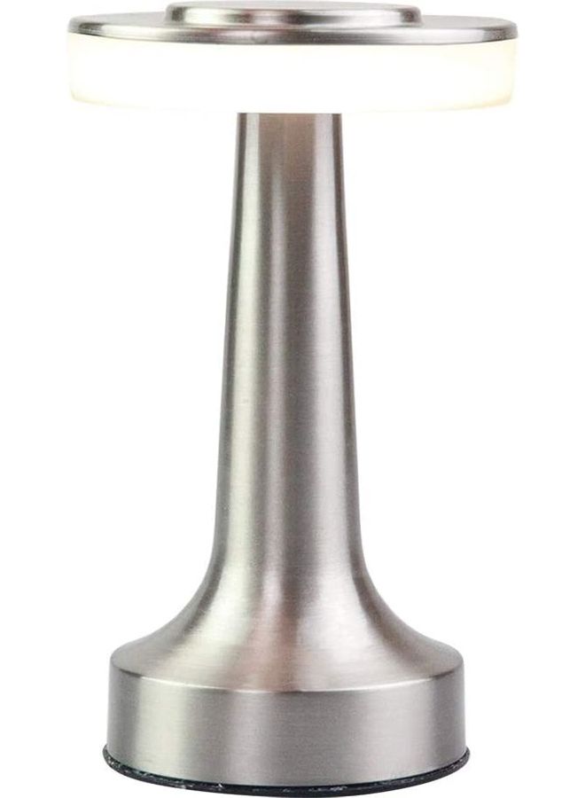 مصباح طاولة LED محمول قابل لإعادة الشحن بـ 3 مستويات سطوع ليلية مع مستشعر باللمس فضي 21 × 9 سم فضي 21 x 9سم
