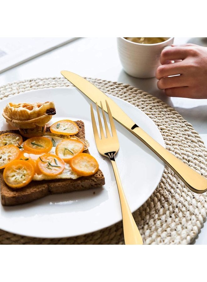عربست طقم أدوات مائدة من الفولاذ المقاوم للصدأ مكون من 20 قطعة ذهبي 25 × 8 × 5 سم - Image 3