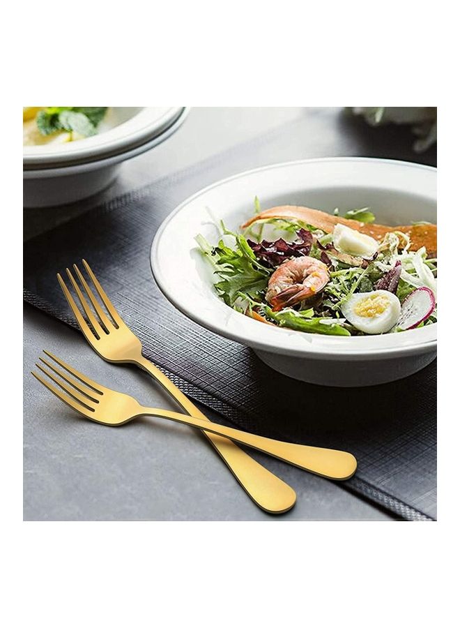 عربست طقم أدوات مائدة من الفولاذ المقاوم للصدأ مكون من 20 قطعة ذهبي 25 × 8 × 5 سم - Image 4