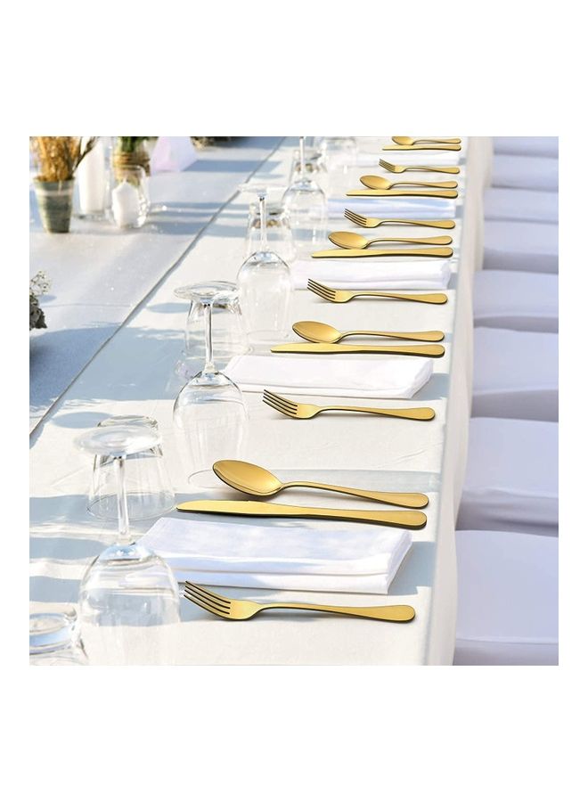 عربست طقم أدوات مائدة من الفولاذ المقاوم للصدأ مكون من 20 قطعة ذهبي 25 × 8 × 5 سم - Image 5