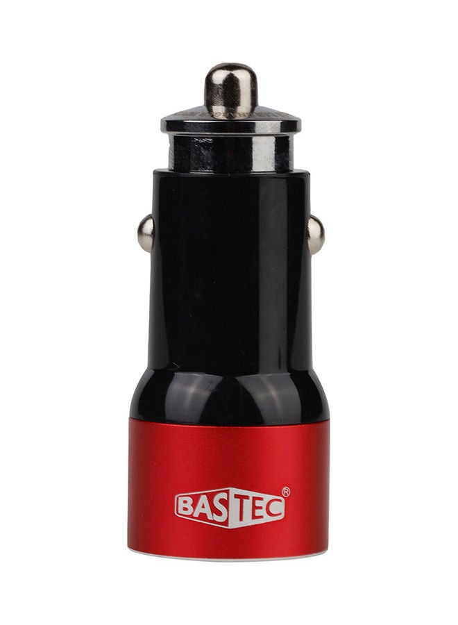 باس تيك شاحن سيارة بمنفذ USB مزدوج مع كابل شحن Lighting أحمر/أسود - Image 2