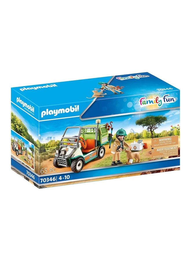 بلاي موبيل لعبة طبيب بيطري لحَديقة الحيوانات مع عربة طبية 24.8سم - Image 1