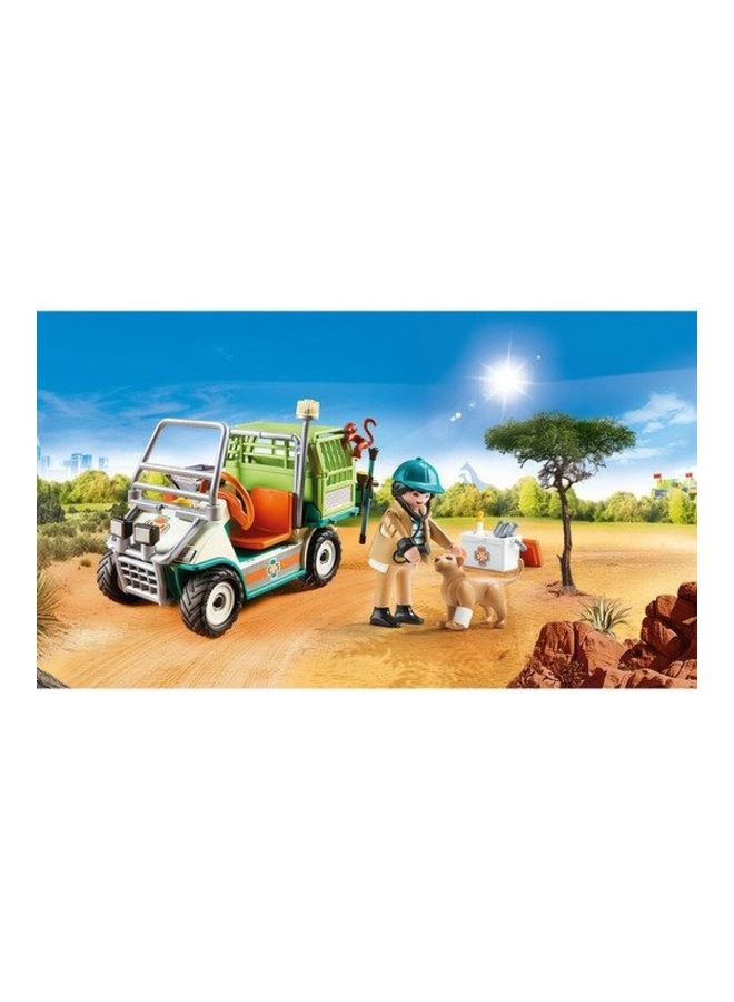 بلاي موبيل لعبة طبيب بيطري لحَديقة الحيوانات مع عربة طبية 24.8سم - Image 2