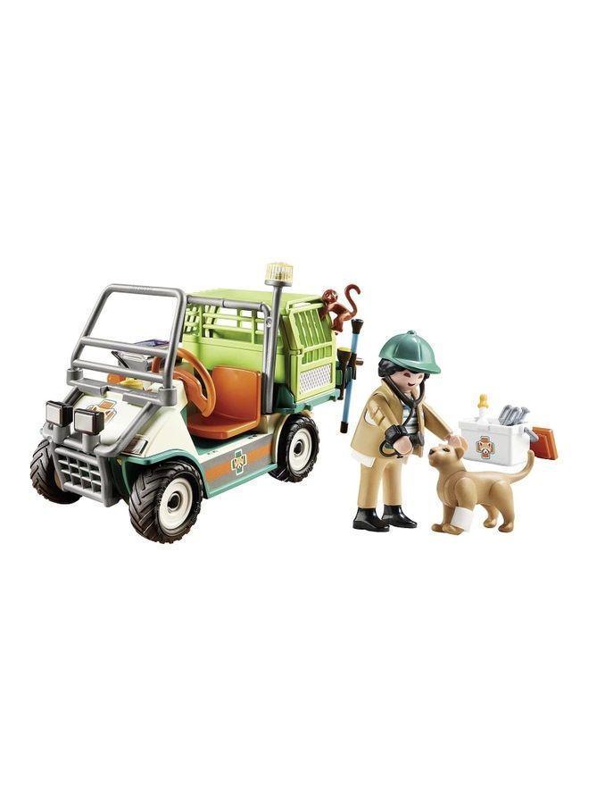 بلاي موبيل لعبة طبيب بيطري لحَديقة الحيوانات مع عربة طبية 24.8سم - Image 3