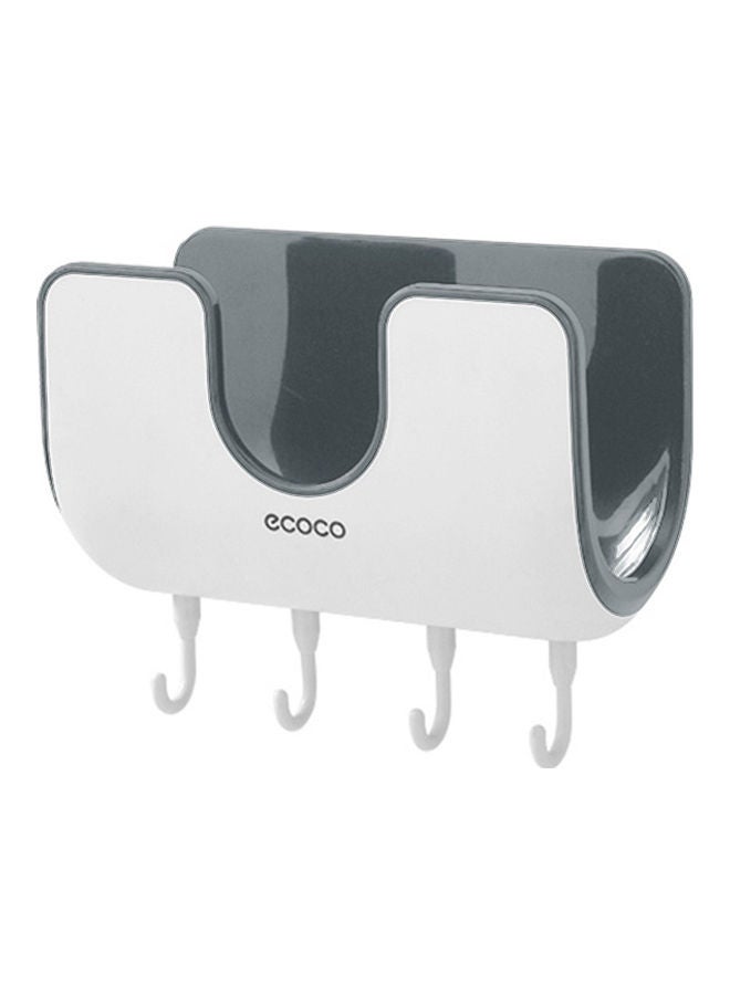 ecoco Wall-Mounted Floating Punch-Free Perforation-Free Pan Cover Organizer Rack Grey 16.2x9x20.2cm - Image 1