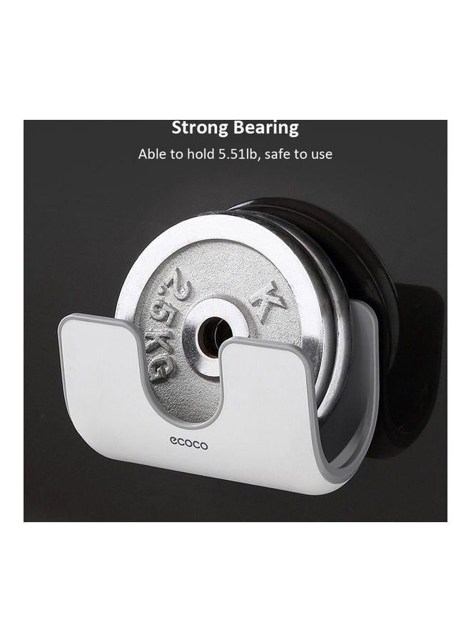 ecoco Wall-Mounted Floating Punch-Free Perforation-Free Pan Cover Organizer Rack Grey 16.2x9x20.2cm - Image 2