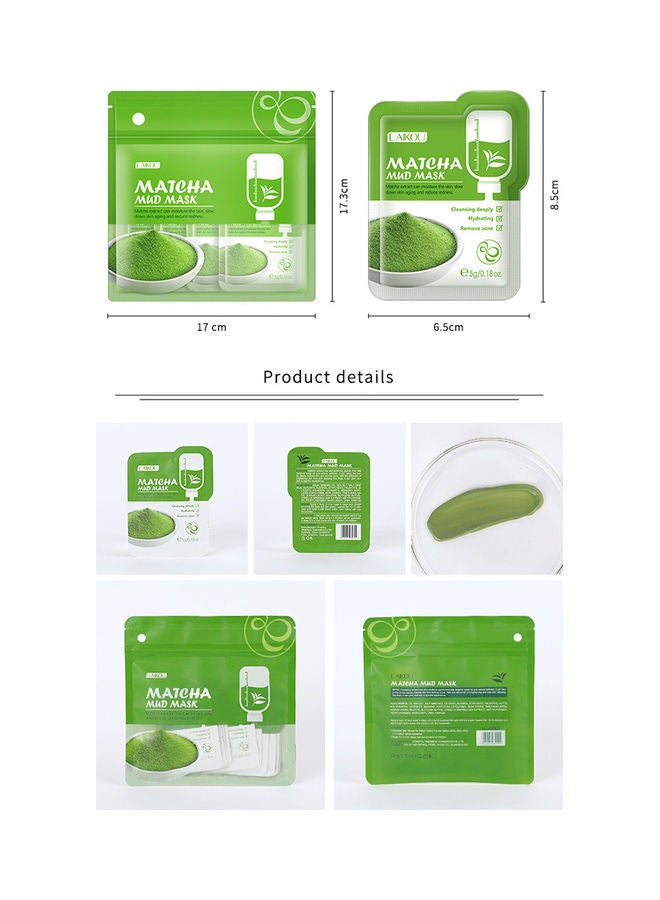 لايكو مجموعة ماسكات مرطبة للوجه بخلاصة طين الماتشا مكونة من 12 قطعة أخضر 60جرام - Image 2
