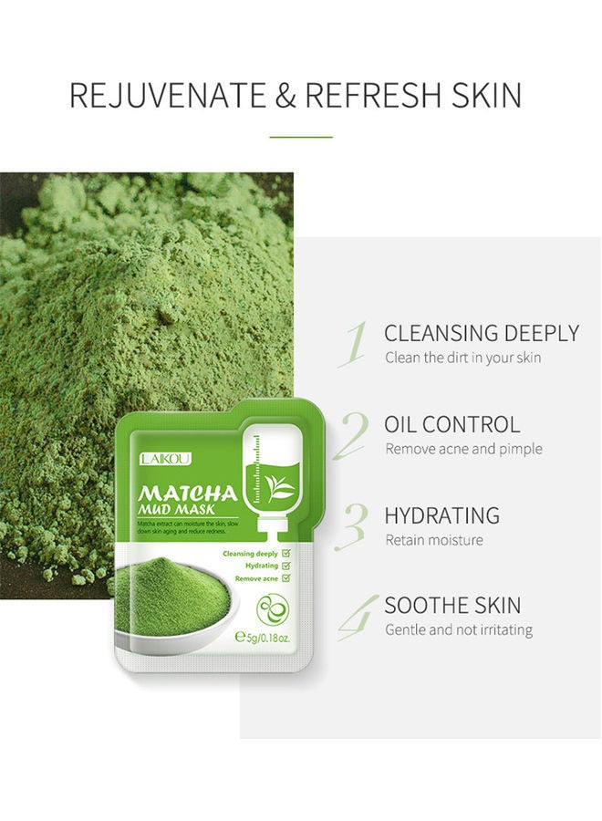 لايكو مجموعة ماسكات مرطبة للوجه بخلاصة طين الماتشا مكونة من 12 قطعة أخضر 60جرام - Image 3