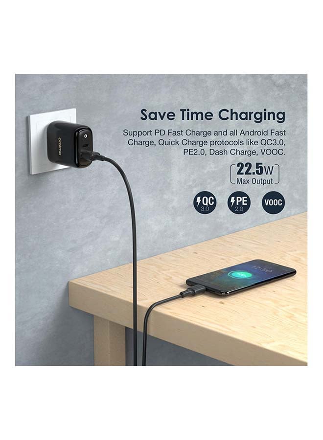 Oraimo Power Cube 3 Pro Fast Charger with Lightning Cable /Quick Charge 3.0/ Dual Output with QC 3.0 PD3.0 & PE 2.0 /LED Indicator/Multiprotection/Improved Durability/Ultra Compact Design for iPhone |pro| Pro Max White - Image 5